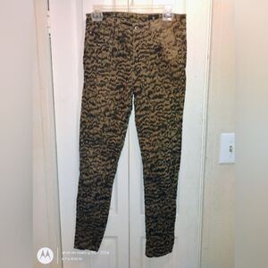 AG Adriano Goldschmied Tan Animal Print Skinny Jeans